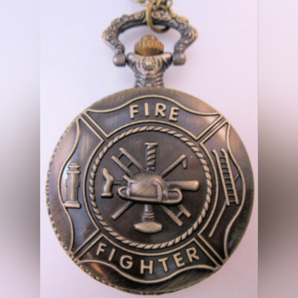 New Fire fighter Fireman Quartz Pocket Watch Choose a Color